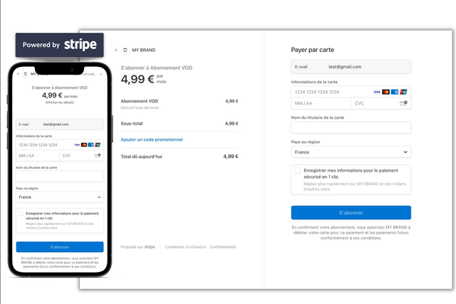 Screenshot of a payment page by Stripe